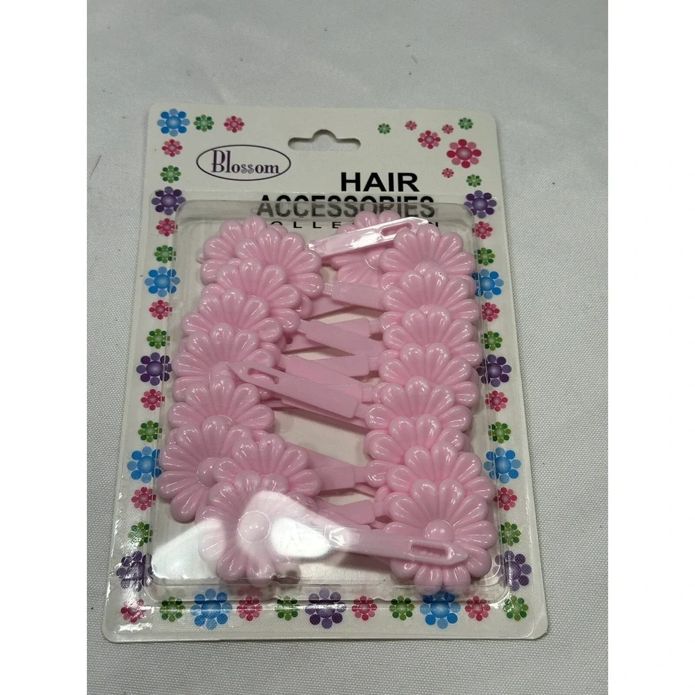 NEW blossom‎ girls hair clips accessories pink flowers floral 18 COUNT